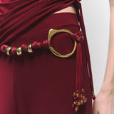 Pantalón Ella Borgoña