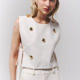 Flare Vest marfil