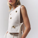 Flare Vest marfil